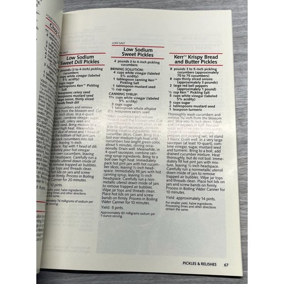 Vintage Kerr Home Canning Freezing Book 1990 Soft Cover Recipes How To Glossary - Picture 10 of 11